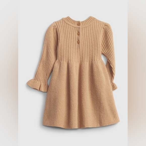BABYGAP | Knit Ribbed Ruffle Cuff Dress - Picture 2 of 4